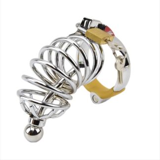 Corkscrew Male Chastity Device with Penis Plug