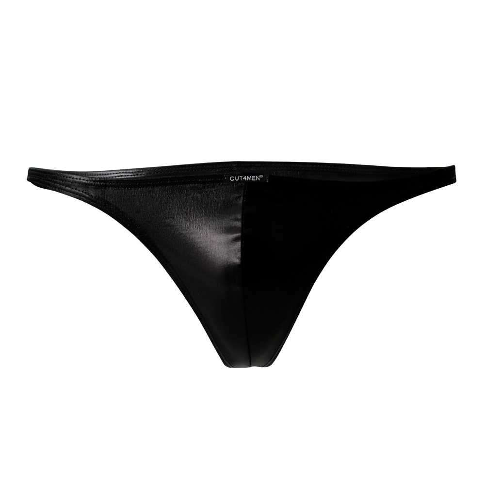C4M Brazilian Brief Black Leatherette - Large